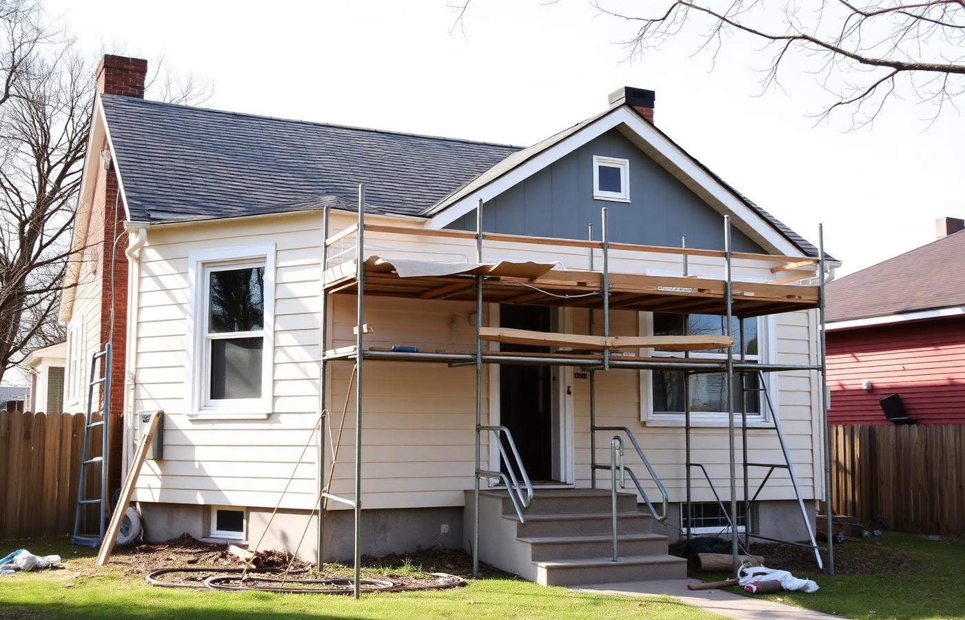A home mid-renovation